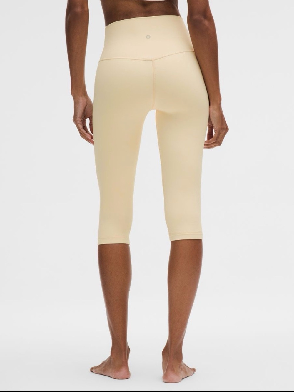 Lululemon Align High Rise Crop 17 in Womens 0 Pale Yellow Cream Leggings